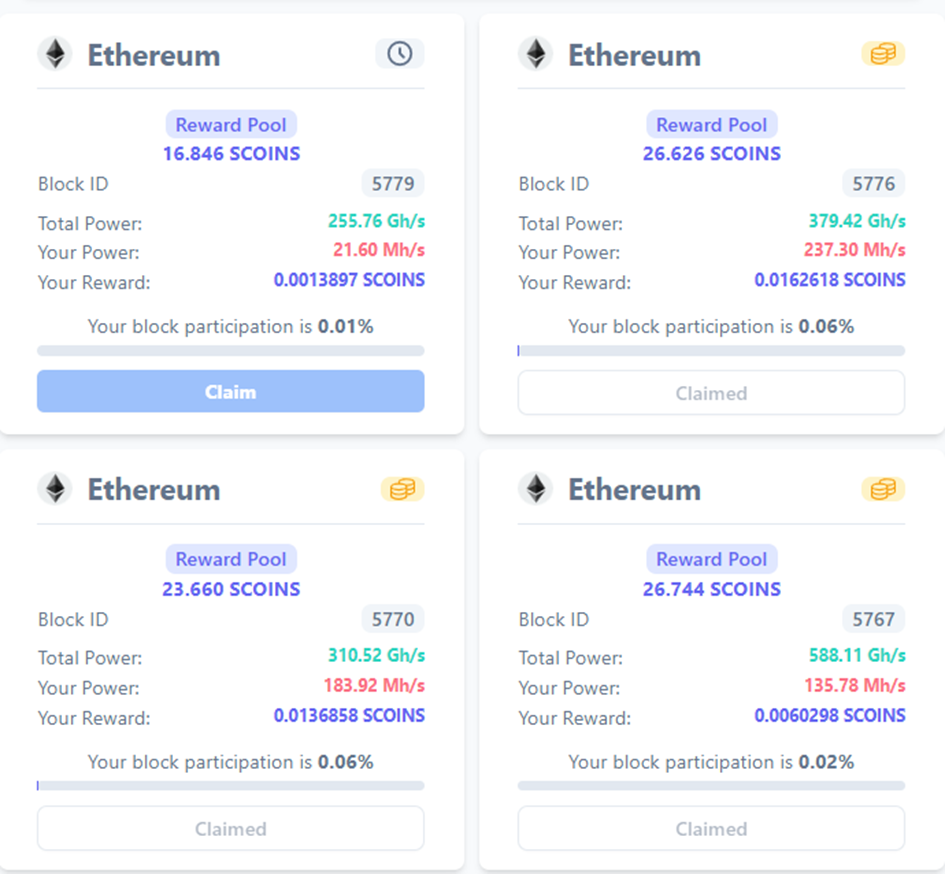 Simplebits mining log